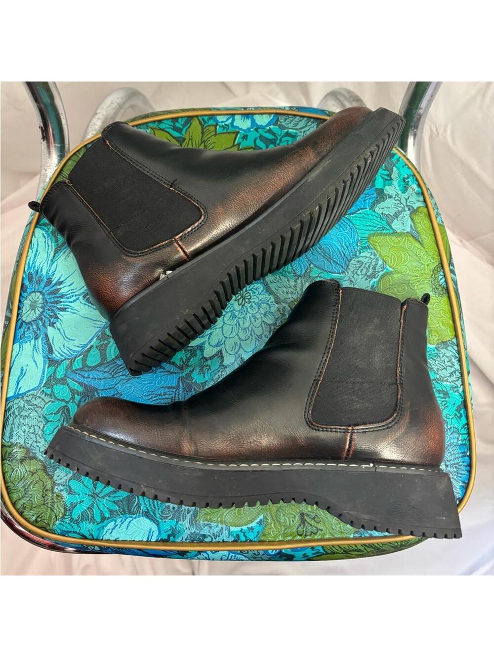 Madden‎ Girl Kween Chunky Chelsea Ankle Boots Brown+Black Women’s Size 6.5 - Picture 14 of 14